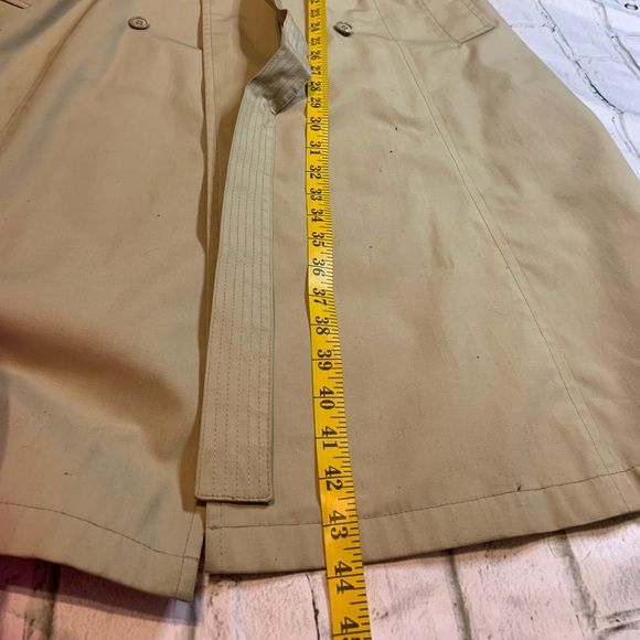 Vintage Retro London Fog Maincoats Timeless Tan Trench Coat Plus Size 12P - Picture 8 of 9